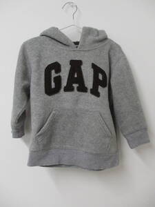 ★204 【送料無料】 baby Gap パーカー 95 ベビー服 プルオーバー 長袖 暖か素材 起毛素材 部分リブ カジュアル デイリー 着回し グレー