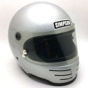 送料無料 箱 付属品 純正シールド付 SIMPSON M61 SILVER 58cm/シンプソン銀シルバービンテージヘルメット30m32m62m41スーパーバンディット