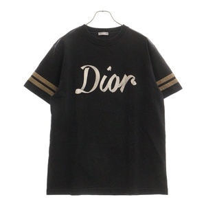 DIOR ディオール 22SS コットン コンパクトジャージー 袖ライン 半袖Tシャツカットソー ブラック 293J659A0554