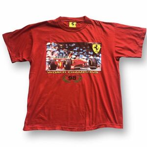 送料370円　90s 98年製　Ferrari フェラーリ オフィシャル　F1 ワールドチャンピオン　ビンテージ　Tシャツ　L