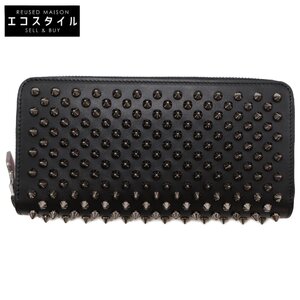 新品同様 Christian Louboutin 1175099 W PANETTONE WALLET NV CALF P/SPIKES パネトーネ スパイク 長財布（小銭入れあり）