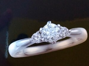 美品 ジュエリーマキ ダイヤモンド リング 指輪 レディース 女性用 合計0.27ct Pt850 鑑定書 10号 総重量3g ソーティング 簡易鑑定書付