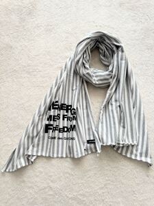 COMME des GARCONS 日本製大判カットソーストール ボーダー ストライプ MY ENERGY COMES FROM FREEDOM コムデギャルソン マフラー