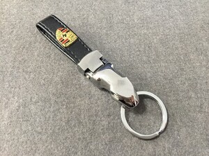 ★ポルシェ PORSCHE★キーホルダー オシャレ 高級感 キーリング レザー　メンズ レディース兼用　ロゴマーク アクセサリーひょうの頭