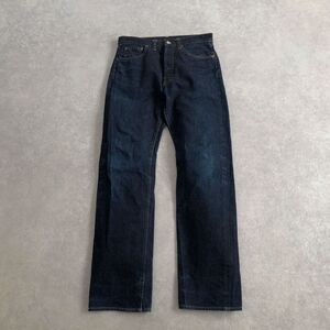 DENIME●濃紺・色残良好●w31 ヴィンテージ レプリカ 赤耳リジット デニム パンツ●ドゥニーム