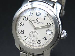 1円～! 稼動品★正規品 BAUME&MERCIER ボーム&メルシエ MV045221 ケープランド スモセコ 自動巻き デイト メンズ腕時計 SSCLG617