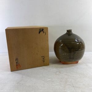 陶芸 陶器 在名 花器 花瓶 花生 花入 茶道 壺 壷 伝統 骨董品 芸術 美術品 焼き物 置物 和風 飾り インテリア オブジェ レトロ 中古