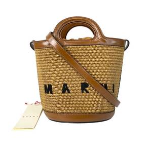 マルニ MARNI レディース バケット ラフィア×レザー 2way ハンドバッグ ショルダーバッグ 斜めがけ クロスボディ