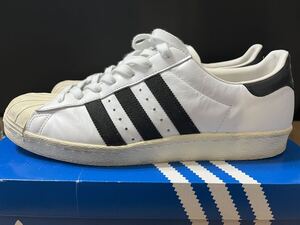 adidas SUPERSTAR 80s ｇ６１０７０美品　箱付き　30cmアディダススーパースター白黒ホワイトブラック金ベロ