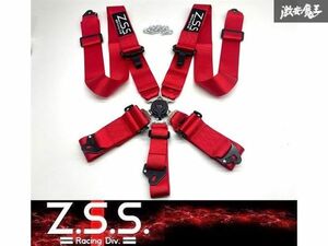 ☆Z.S.S. Racing Harness 5点式 3インチ シートベルト レーシングハーネス レッド 赤 カムロック 汎用 新品! 即納! 在庫有り! ZSS