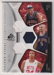 NBA VINCE CARTER JASON KIDD R.Jefferson NETS 2006-07 SP GAME USED AUTHENTIC FABRICS TRIPLE SWATCH /25 枚限定 ビンスカーター キッド