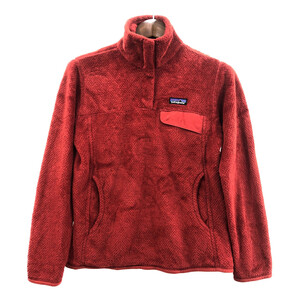 patagonia パタゴニア リツール スナップT フリースジャケット アウトドア ワンポイント レッド (レディース M) 中古 古着 Q6522