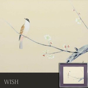 【真作】【WISH】高田美一 日本画 8号 絹本 春花鳥図 　　〇師:川合玉堂 目黒雅叙園美術館蔵 東京美術学校卒業 #24053171