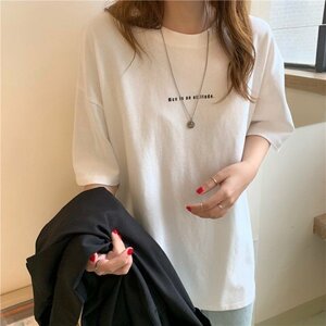 半袖Tシャツ 韓国 レディース トップス シンプル カジュアル おしゃれ 綺麗め M ダークグレー