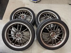 ！美品！RAYS RE30CS 7.5j+50 PCD114.3 ホンダ　シビックタイプR FD2 4本セット　ネオバ　AD08R ！ガリ傷ほぼなし！　日本製　鍛造　VOLK