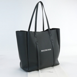 中古良品バレンシアガBALENCIAGA エブリデイトート S レザー 475199 グレー系　 ランク：A us-2 メンズ レディース