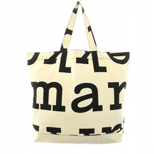 マリメッコ marimekko アーケラロゴバッグ AHKERA LOGO BAG トートバッグ キャンバス ロゴプリント 白 ホワイト 黒 ブラック レディース