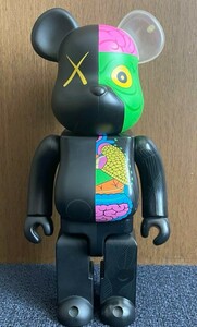 BERBRICK ベアブリック MEDICOM メディコムトイ KAWS カウズ 人体模型 黒 ブラック be@brick 400% フィギュア 箱無し 模型