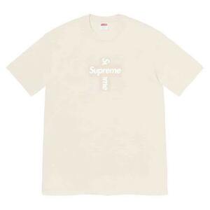 新品未使用 2020AW Supreme Cross Box Logo Tee クロスボックスロゴ Tシャツ シュプリーム natural ナチュラル Lサイズ