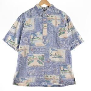 古着 レインスプーナー REYNSPOONER MELE KALIKIMAKA ボタンダウン ハワイアンアロハシャツ メンズXL /eaa326151 【SS2409_30%】