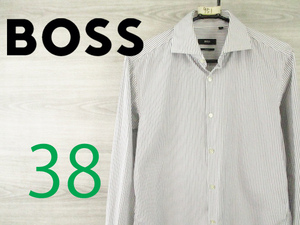 HUGO BOSS●ヒューゴボス＜コットン ストライプ 長袖シャツ＞●M951c