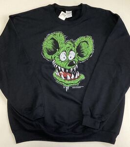 Rat Fink (ラット フィンク) トレーナー ◆GILDAN◆スウェット ◆黒◆Ｌサイズ◆長期保管デッドストック未着用◆タグ付き