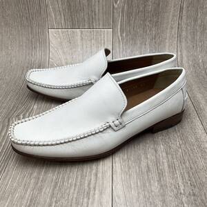 SHOEISM◆レザーローファー◆サイズ41(25.5cm)◆ホワイト◆紳士革靴モカシン バンプスリッポン白