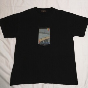 歌川広重 東海道五十三次 浮世絵 Tシャツ Lサイズ 黒 hiroshige