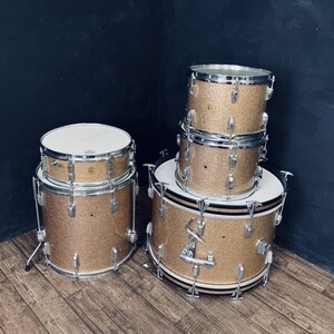 貴重 1960年代? ラディック ドラム5点セット バスドラム フロアタム タム スネアドラム キーストーンバッジ Ludwig CHICAGO USA /511530