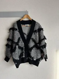 ZARA フリンジニットカーディガン