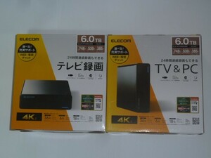 ★6TB 2個セット★新品未開封★外付けHDD★ELECOM エレコム ELD-HTV060UBK★