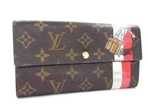 1円 LOUIS VUITTON ヴィトン M60034 モノグラムグルーム ポルトフォイユ サラ ベルボーイ 二つ折り 長財布 ウォレット ブラウン系 FF8931