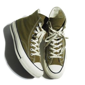 P1817R38　▼CONVERSE Addict コンバース アディクト▼　1CK923 CHUCK TAYLOR CANVAS HI キャンバス スニーカー カーキ US6.5/25cm