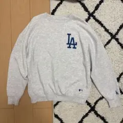 美品 LA ドジャース トレーナースウェット 刺繍ロゴ 大谷翔平 MLB 裏起毛