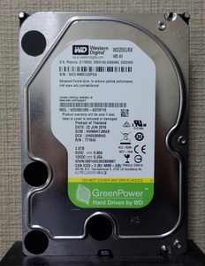 ■正常動作品・動作時間少■WesternDigital製 2TB AVコマンド対応HDD WD20EURX