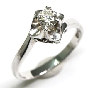 1円〜!!JEWELRY MAKI(ジュエリーマキ)▲K14WG 天然ダイヤモンドリング▲J 約2.3g 約10.5号 diamond ring 指輪 EB6/EC2 C247