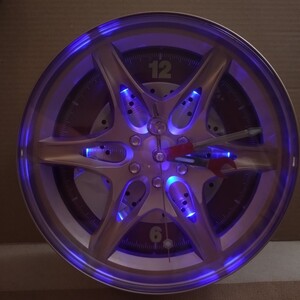 tire clock wheel 壁掛け時計 ホイール タイヤ 光る タイヤ型 ホイール型 壁飾り ガレージ グッズ コレクション 時計 limited Collection