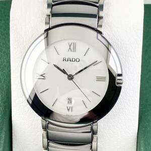 【1円箱付】RADO ラドー 腕時計 メンズ DIASTAR ダイアスター 129.0593.3 セラミック ホワイト文字盤 ラウンドフェイス デイト 可動品