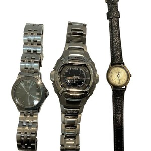 ジャンク時計3点セット　CITIZEN：ライトハウス6031-G01020/G-SHOCK：G-500XD/AUREOLE:SW-427M　不動品　【中古】KB-8888