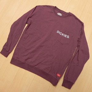 Dickies ディッキーズ ポケット プリント クルーロングスリーブTシャツ 1474－9713 くすみレッド サイズ M カットソー 即決 ★e