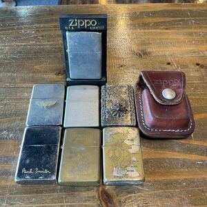 まとめ売り ZIPPO ジッポ オイルライター 喫煙具 7個 レザーケース