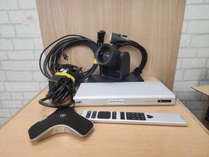  ⑥ H R61218 POLYCOM ポリコム RealPresence Group500 P001 テレビ会議システム MPTZ-11カメラ マイク リモコン ケーブル付属