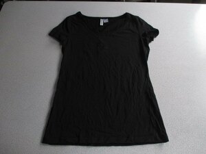 Z 5750送料無料【H&M DIVIDED クルーネック半袖Tシャツ：M】 未使用品 綿 黒