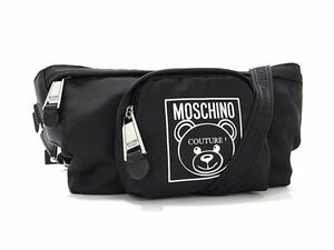 ■新品同様■ MOSCHINO モスキーノ ナイロン ショルダーバッグ ボディバッグ レディース メンズ ブラック系 BJ0585