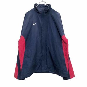 NIKE ジャケット L ネイビー レッド ホワイト ナイキ ジップアップ ロゴ 古着卸 アメリカ仕入 a512-5531