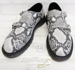 1S6675■新品 footthecoacher S.S.DOUBLE MONK PYTHON フットザコーチャー ダブルモンクシューズ