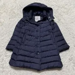 美品 116cm MONCLER ダウンコート ワッペン ロゴ ネイビー