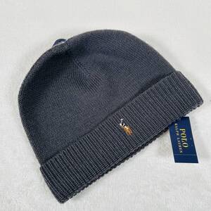 新品未使用 Polo Ralph Lauren ポロラルフローレン ニット帽 ラルフ 帽子 ニットキャップ ビッグポニー ウール グレー 6F0552 003