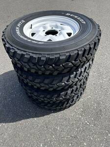 ジムニー純正　鉄ホイールタイヤ付き4本セット　16インチ 5穴PCD139.7 DUNLOP GRANDTREK MT2 700R16LT 8PR 