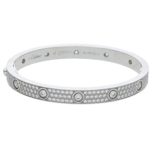 カルティエ LOVE BRACELET PAVE DIAMONDS/ラブブレス サイズ:17 18KWG PAVEダイヤ ラブブレスレット 中古 SS13